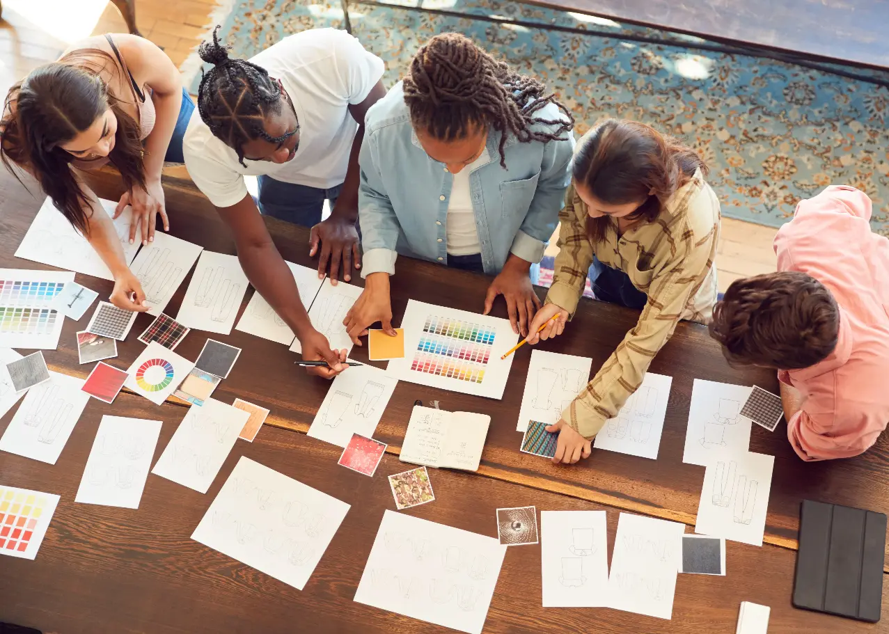 A council of indigenous elders in a thoughtful discussion